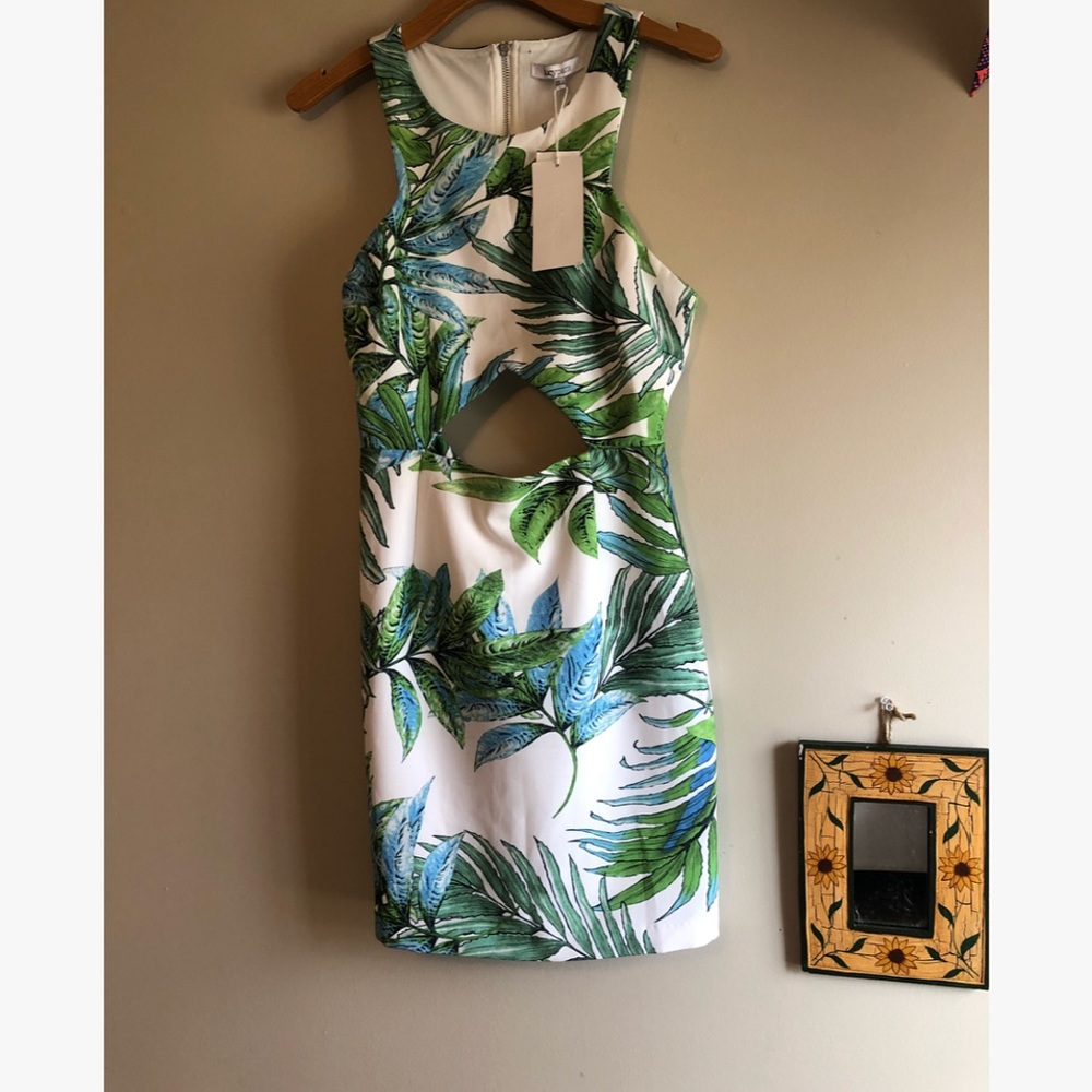 Summer palm tree leaf dress